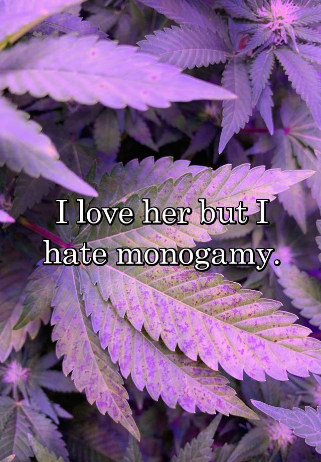 I love her but I hate monogamy.