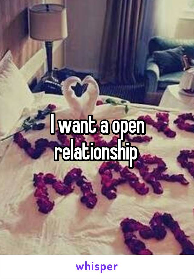 I want a open relationship 