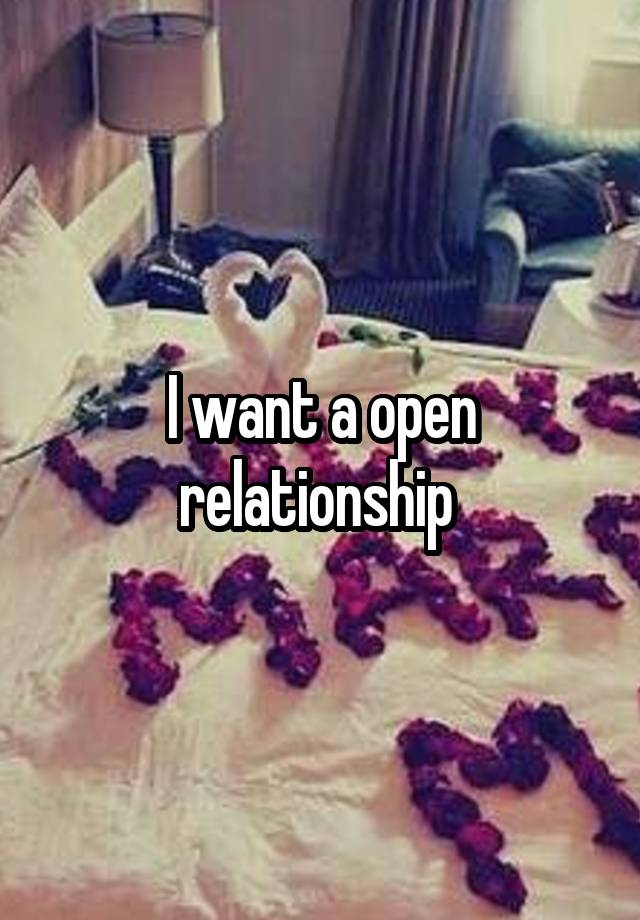 I want a open relationship 