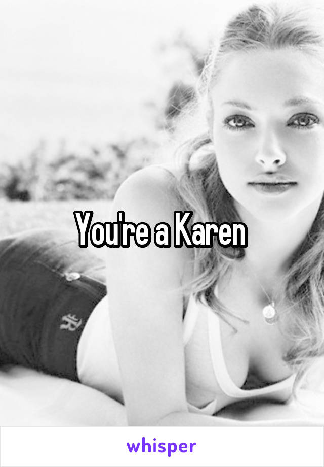 You're a Karen 