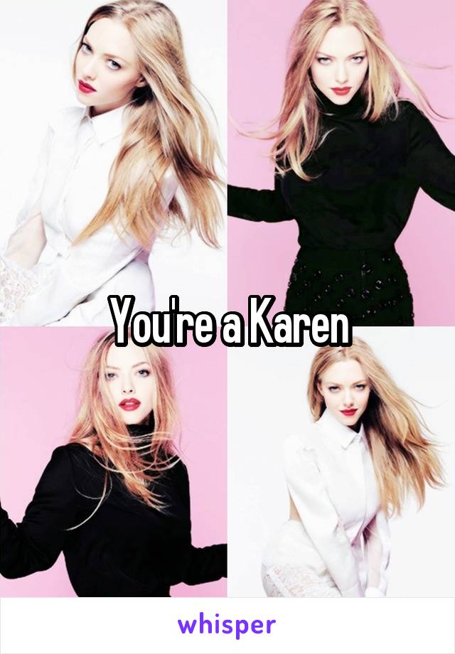 You're a Karen