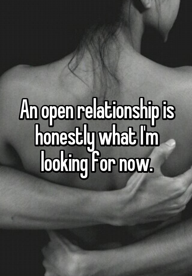 An open relationship is honestly what I'm looking for now.