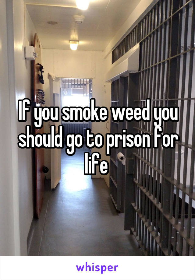 If you smoke weed you should go to prison for life 