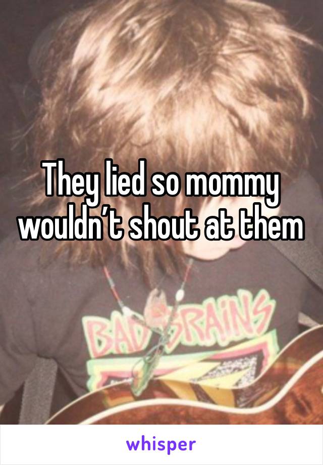 They lied so mommy wouldn’t shout at them