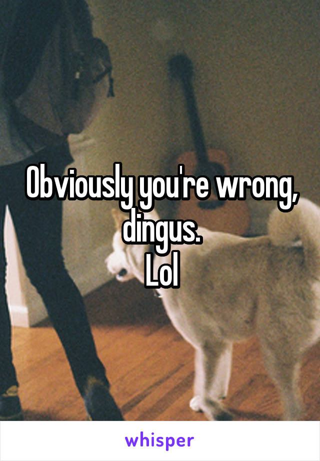 Obviously you're wrong, dingus.
Lol