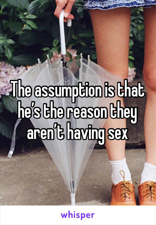 The assumption is that he’s the reason they aren’t having sex