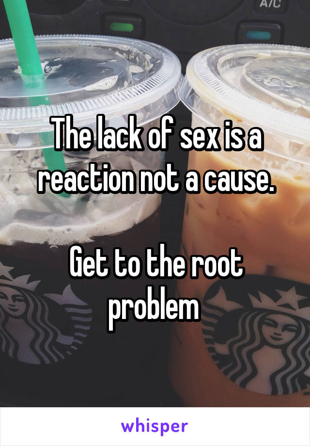 The lack of sex is a reaction not a cause.

Get to the root problem 