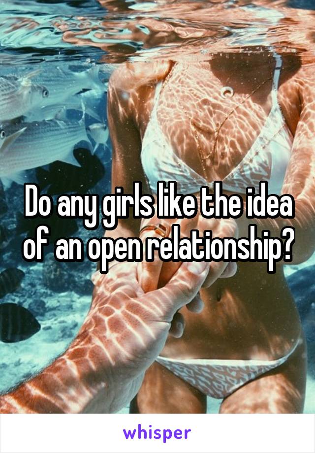 Do any girls like the idea of an open relationship?