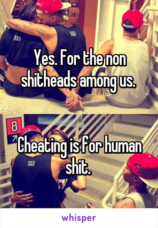 Yes. For the non shitheads among us. 


Cheating is for human shit. 