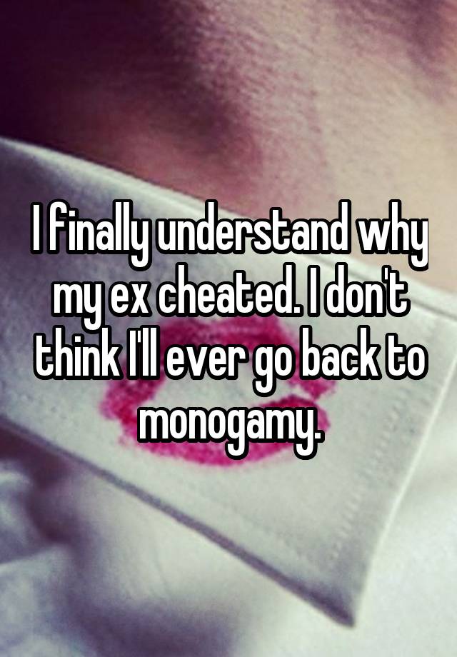 I finally understand why my ex cheated. I don't think I'll ever go back to monogamy.