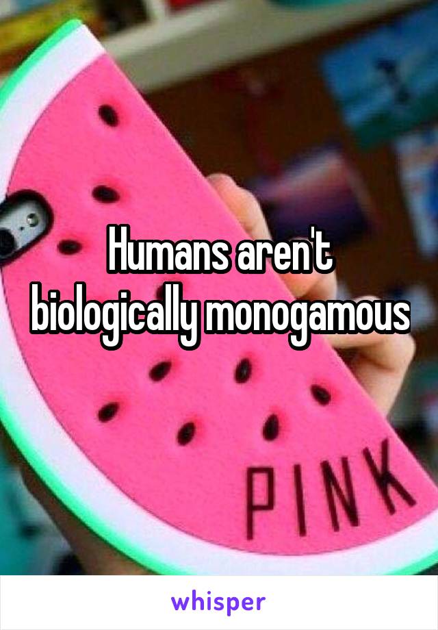 Humans aren't biologically monogamous 