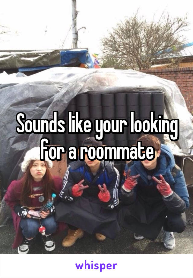 Sounds like your looking for a roommate