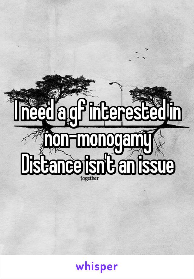 I need a gf interested in non-monogamy
Distance isn't an issue