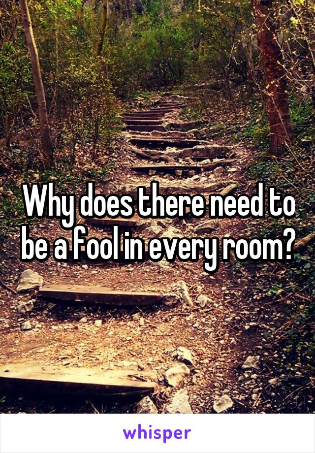 Why does there need to be a fool in every room?