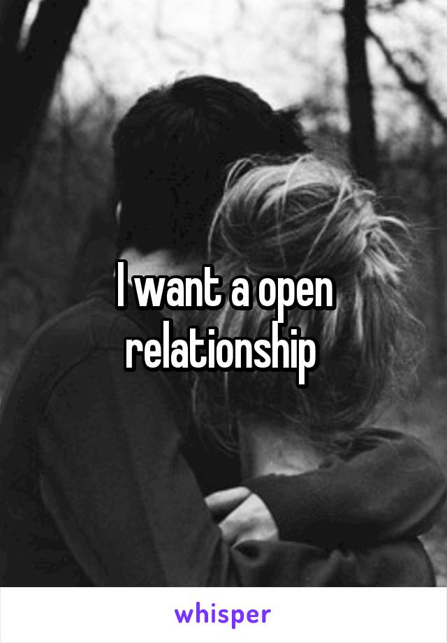 I want a open relationship 