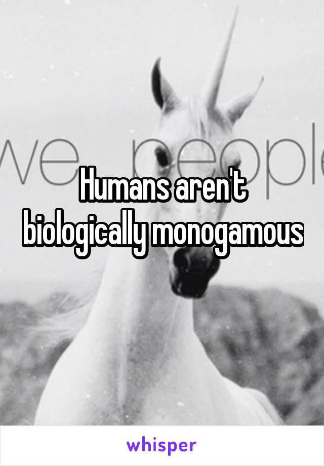 Humans aren't biologically monogamous 