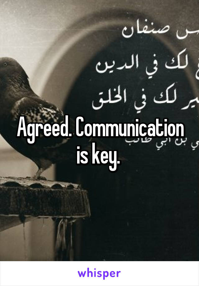 Agreed. Communication is key. 