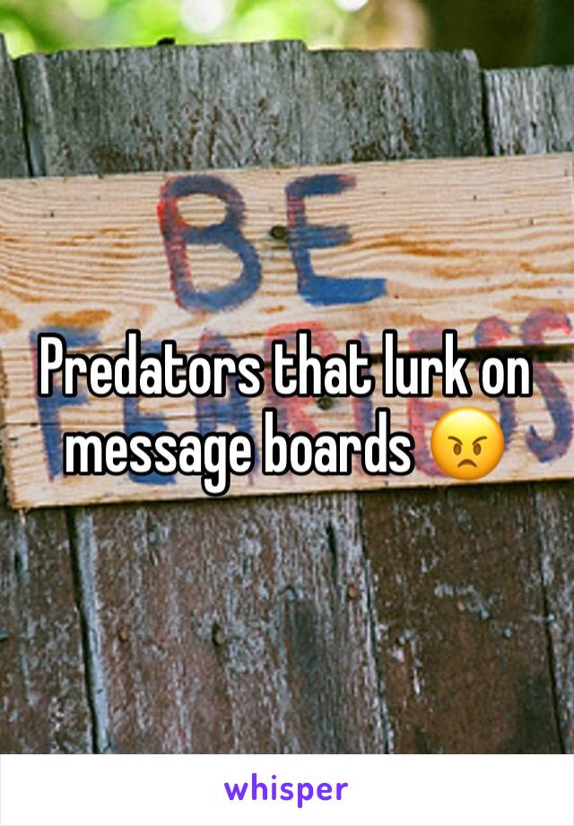 Predators that lurk on message boards 😠