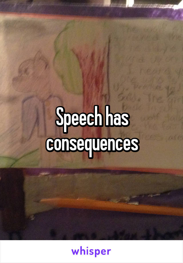 Speech has consequences