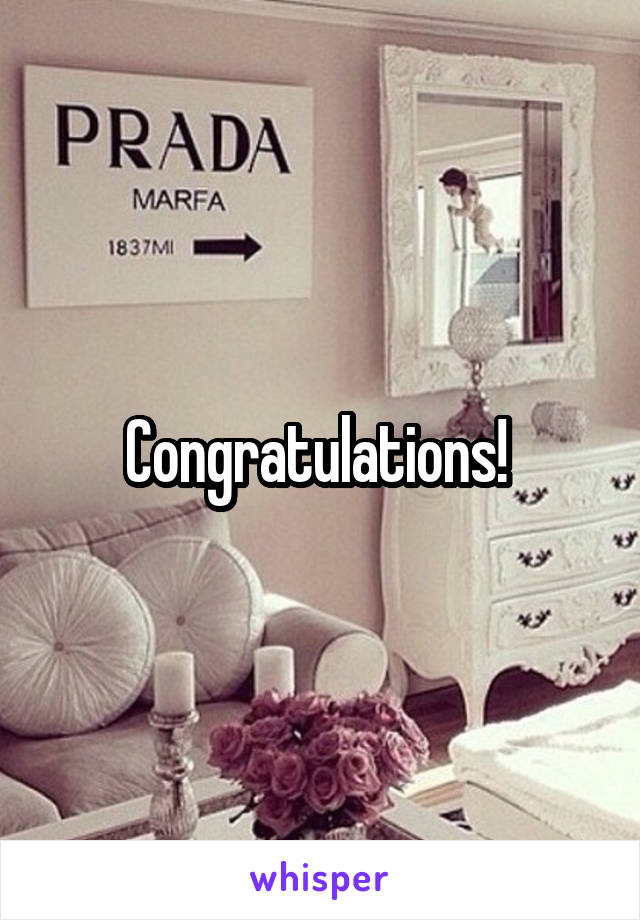 Congratulations! 