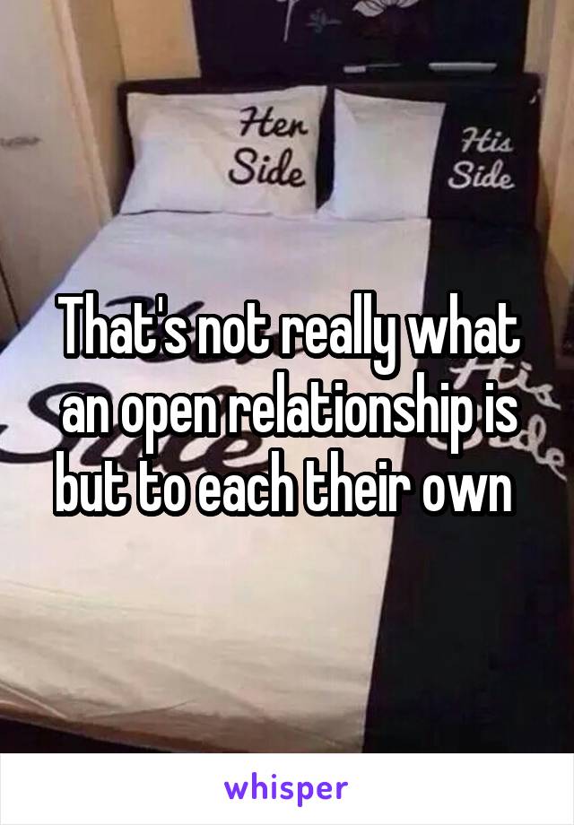 That's not really what an open relationship is but to each their own 