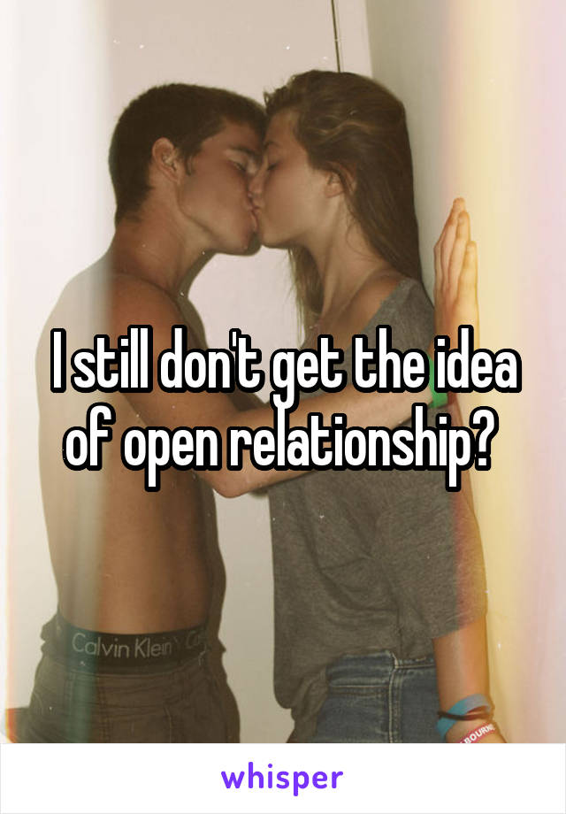 I still don't get the idea of open relationship? 