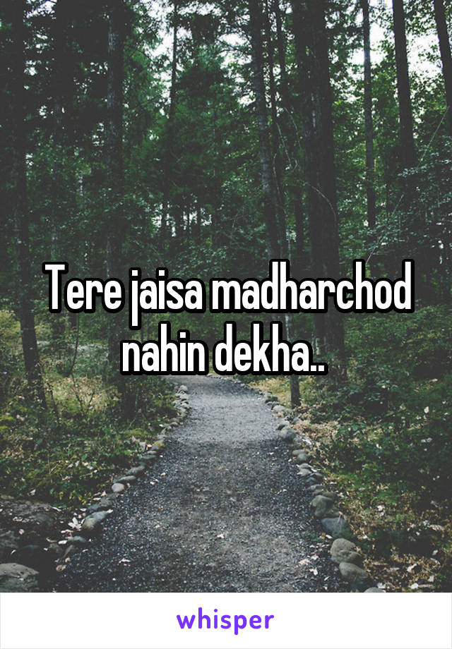 Tere jaisa madharchod nahin dekha.. 