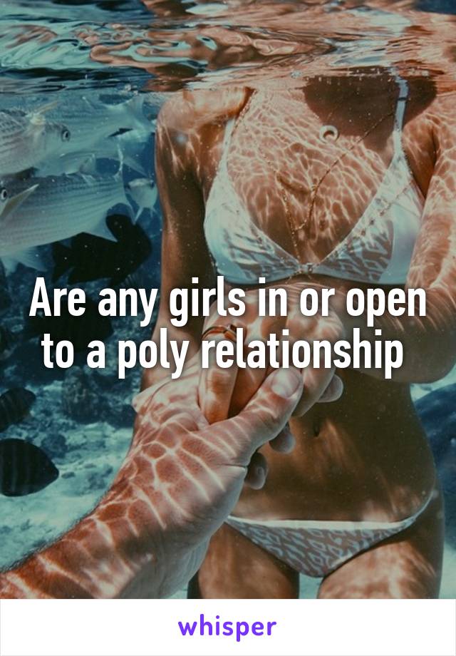 Are any girls in or open to a poly relationship 