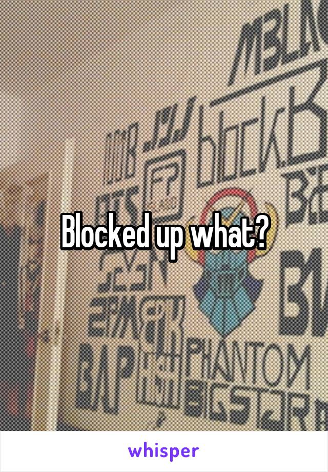 Blocked up what?