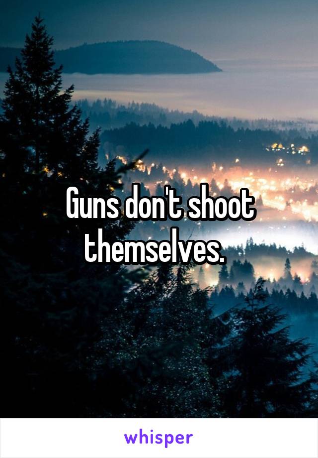 Guns don't shoot themselves.  