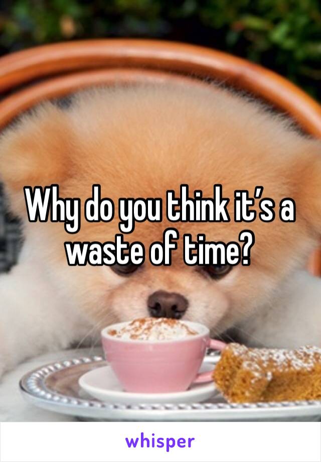 Why do you think it’s a waste of time?