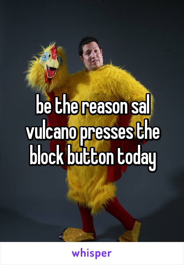 be the reason sal vulcano presses the block button today