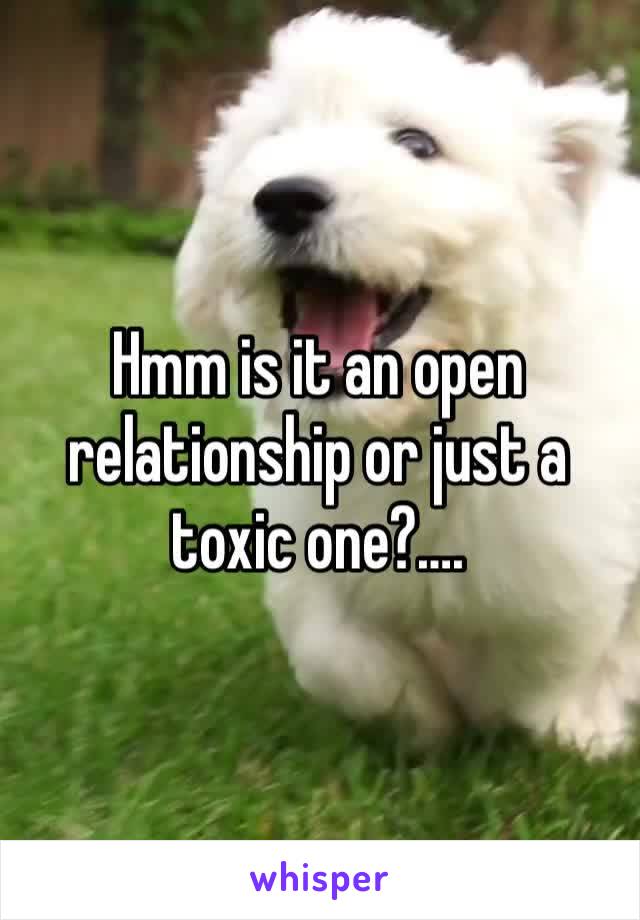 Hmm is it an open relationship or just a toxic one?….