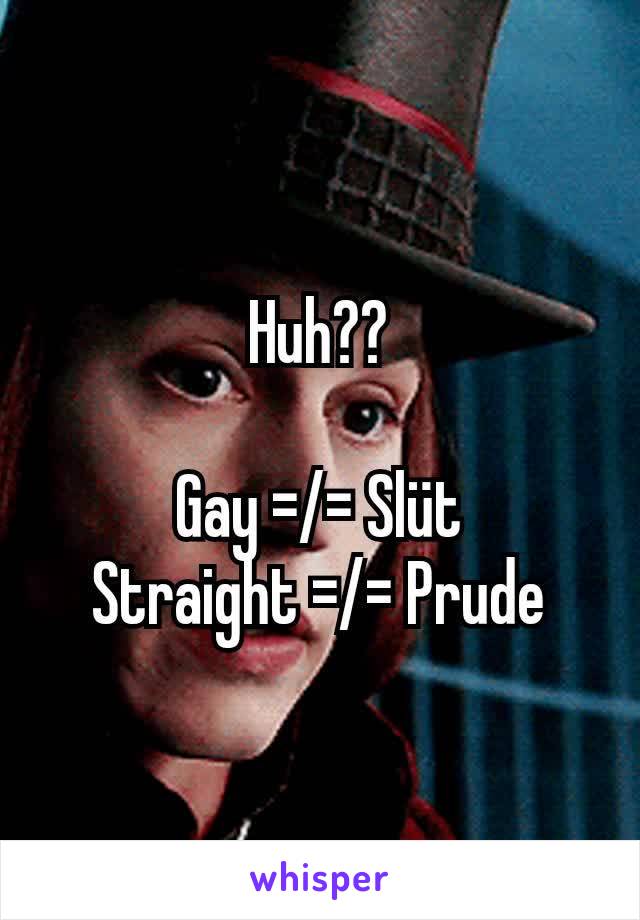 Huh??

Gay =/= Slüt
Straight =/= Prude