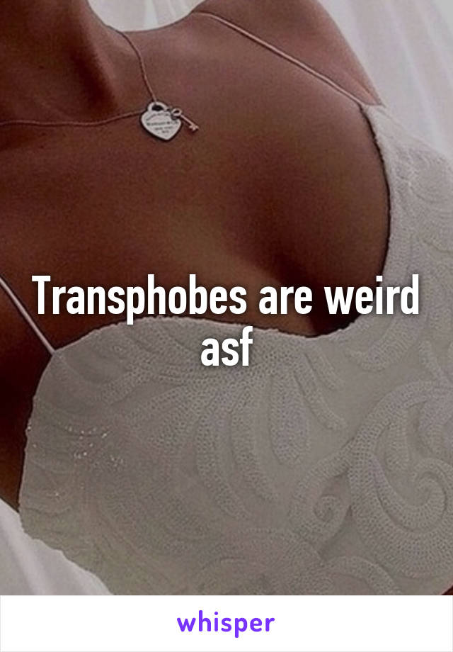 Transphobes are weird asf