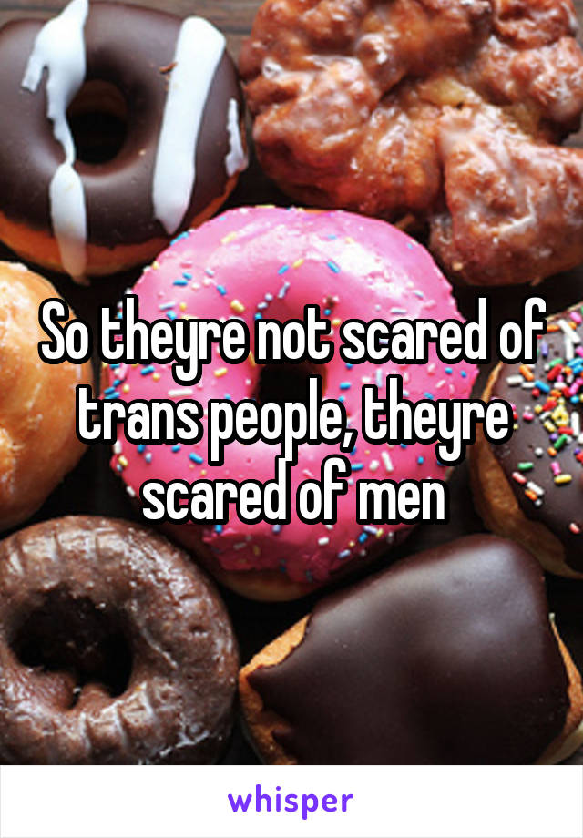 So theyre not scared of trans people, theyre scared of men