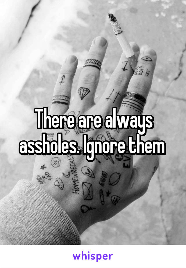 There are always assholes. Ignore them 