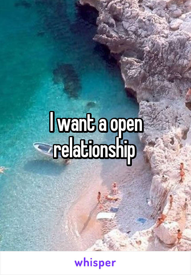 I want a open relationship 