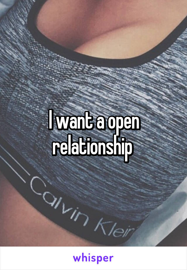 I want a open relationship 