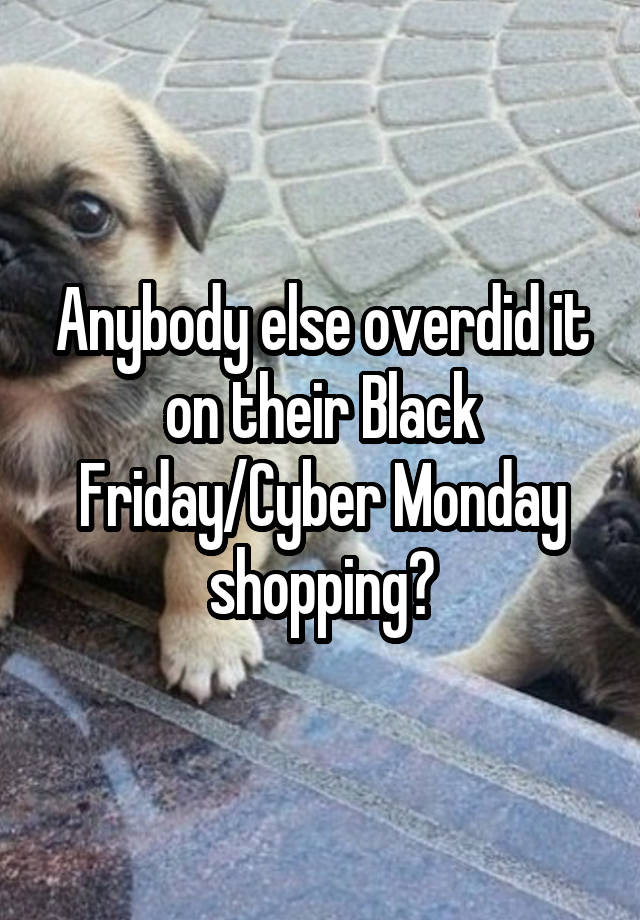 Anybody else overdid it on their Black Friday/Cyber Monday shopping?