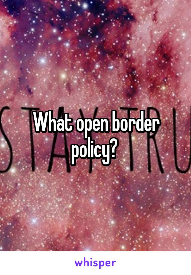 What open border policy? 