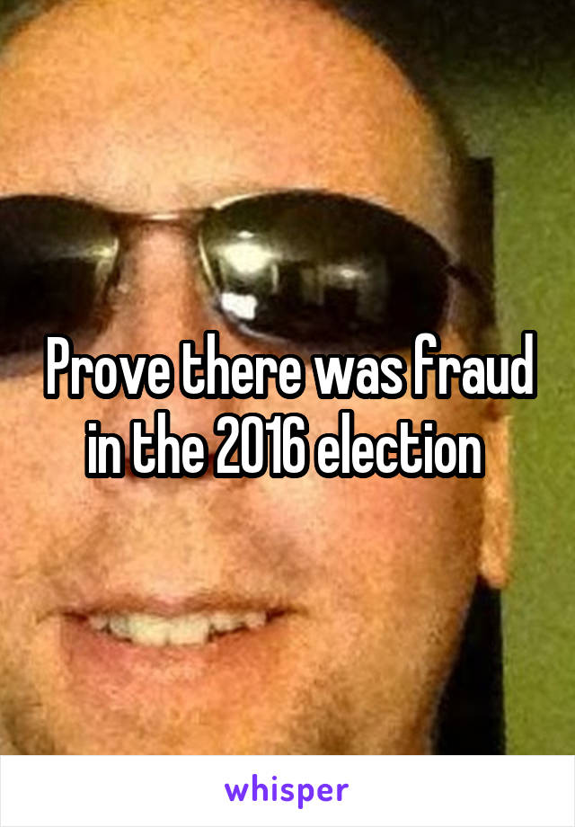 Prove there was fraud in the 2016 election 