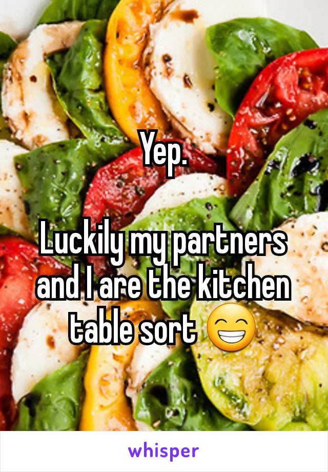 Yep.

Luckily my partners and I are the kitchen table sort 😁