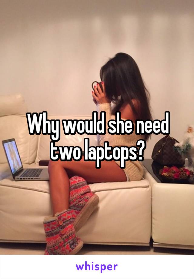 Why would she need two laptops?