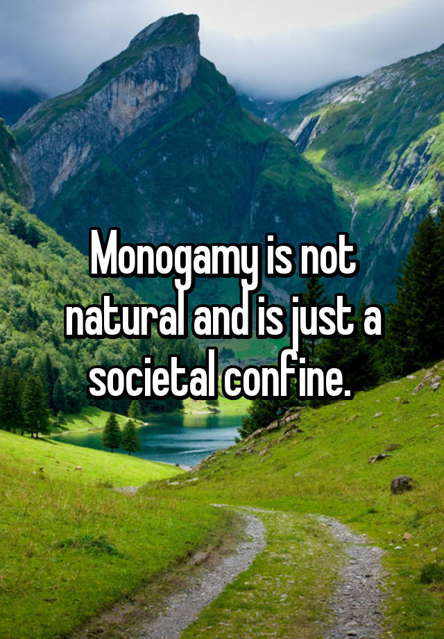 Monogamy is not natural and is just a societal confine. 