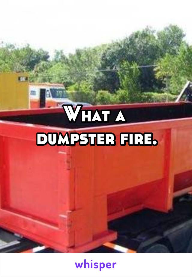 What a 
dumpster fire.
