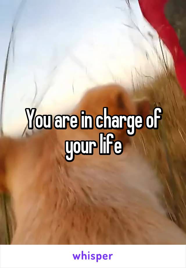 You are in charge of your life