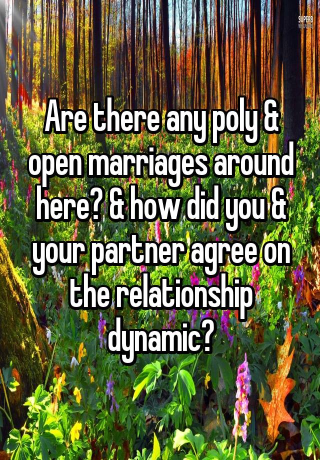 Are there any poly & open marriages around here? & how did you & your partner agree on the relationship dynamic?