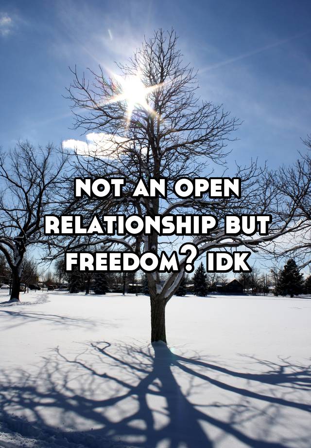 not an open relationship but freedom? idk