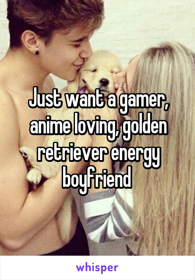 Just want a gamer, anime loving, golden retriever energy boyfriend 